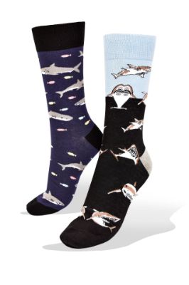 Picture of Sharks on Water and Sharks on Water and Sky 2 Pairs of Socks 