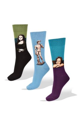 Picture of 3 Wearable Art  Mona Lisa, David and Cherub Socks