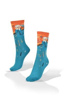 Picture of Munch Scream on Blue Art Socks