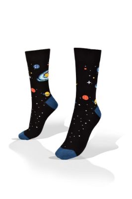 Picture of Planets on Blue Socks 