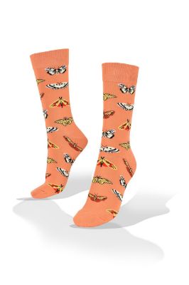Picture of Butterflies on Pink  Salmon Socks 