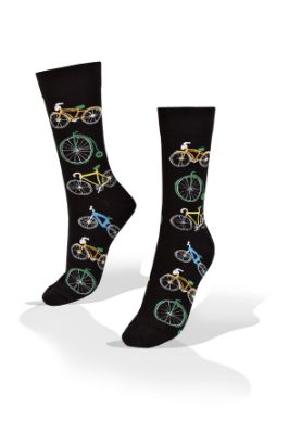Picture of Bicycles on Blue Socks