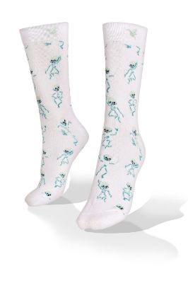 Picture of White Dancing Skeletons Aves del Plata™ Exclusive Design Socks