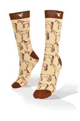 Picture of Brown Horses on Tan Aves del Plata™ Exclusive Design Socks  