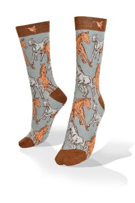 Picture of White and Brown Horses Aves del Plata™ Exclusive Design Socks 
