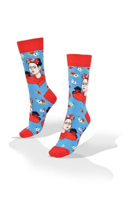 Picture of Frida Kahlo Socks with Monkey  and Flowers