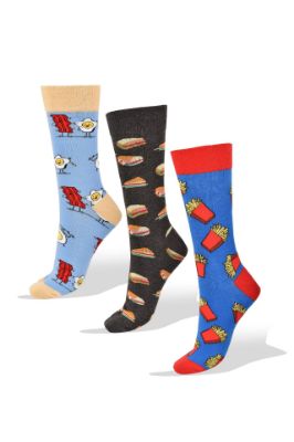 Picture of 3 Pairs of Socks: Breakfast, Sandwiches and French Fries Socks