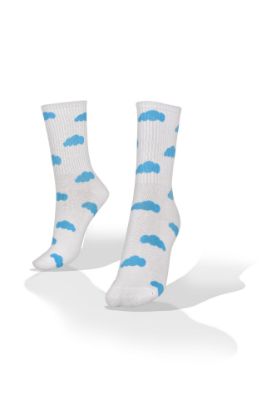 Picture of Blue Clouds on White Socks