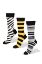 Picture of Set of 3 Socks with Stripes: Black and White, Yellow and Black,Gray and White  Stripes