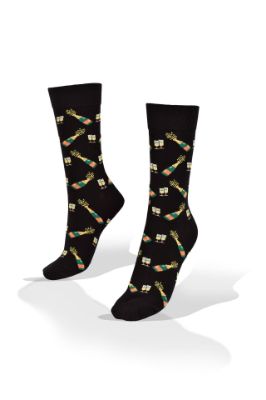 Picture of Champagne Bottles and Flutes Socks