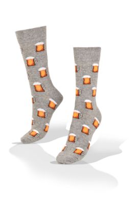Picture of Beer Mugs  on Gray Socks