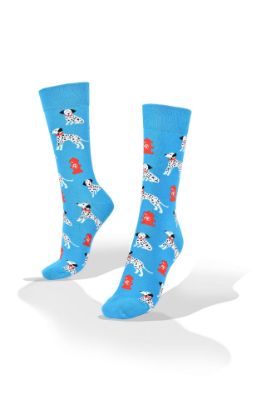 Picture of Dalmatian Dogs on Turquoise Socks 