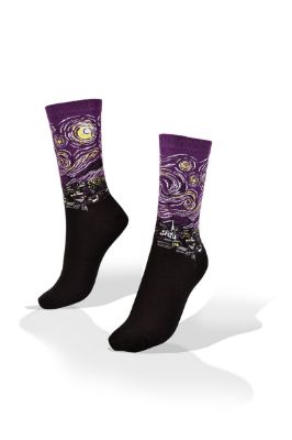 Picture of Van Gogh Starry Night on Purple Sky Socks