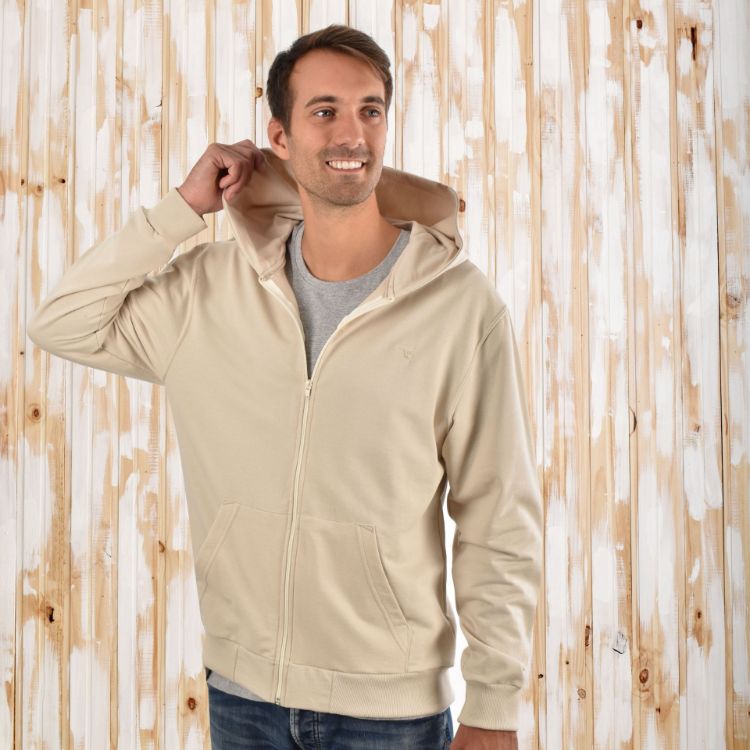 Picture of Light Beige Zipped-Hoodie
