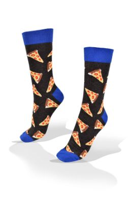 Picture of Pizza with Blue Border Socks