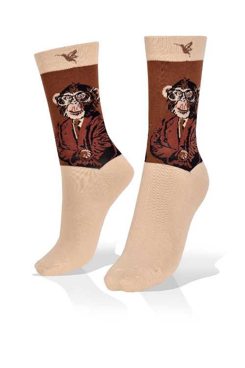 Picture of Mr. Chimp  with Glasses Executive Businessman Socks 