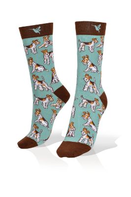 Picture of Fox Terrier on Blue Exclusive Socks