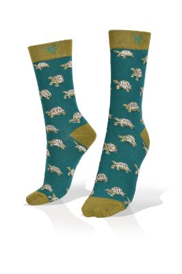 Picture of Mini  Turtles on Blue Green Exclusive Socks