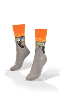 Picture of Munch Scream on Blue Art Socks